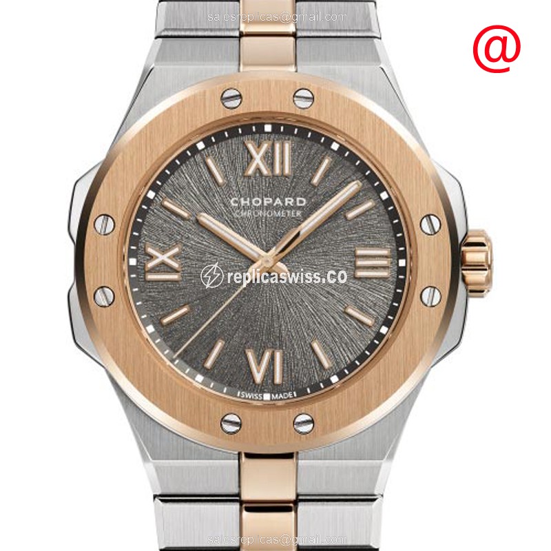 Chopard Alpine Eagle Replica - Automatic - 18kt Rose Gold & Steel Case - Gray Dial - Luxury Replica ALPINE EAGLE Watch